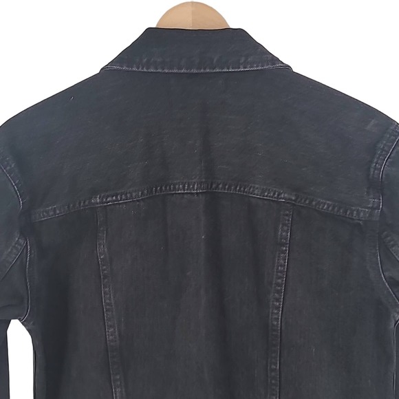 Madewell Oversized Boxy Black Denim Jean Jacket in Lunar Wash Womens size XS - Picture 8 of 11